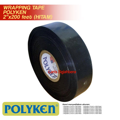 Jual Wrapping Tape Polyken Hitam 2 Inch x 200 Feet Berkualitas