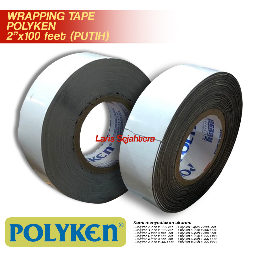 Jual Wrapping Tape Polyken Putih 2 Inch x 100 Feet Berkualitas