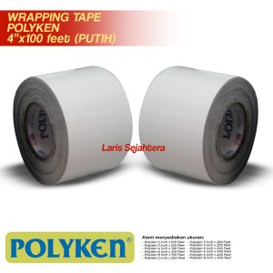 Jual Wrapping Tape Polyken Putih 4 Inch x 100 Feet Berkualitas