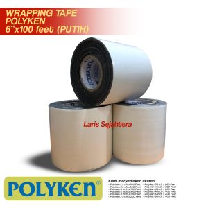 Jual Wrapping Tape Polyken Putih 6 Inch x 100 Feet Berkualitas