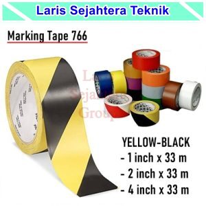 Jual Lakban Lantai-Floor Marking Tape 3M Kuning Hitam 764 Berkualitas