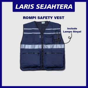 Jual Rompi Safety Vest Proyek Full Navy Berkualitas