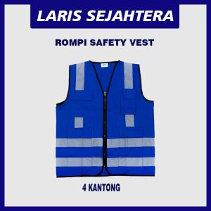 Jual Rompi safety Biru 4 Kantong Berkualitas